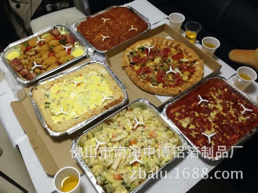 800ml锡纸盒一次性铝箔餐盒烧烤焗饭盒锡箔纸铝箔盒长