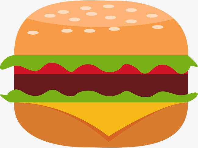 食品卡通手绘汉堡包免抠图