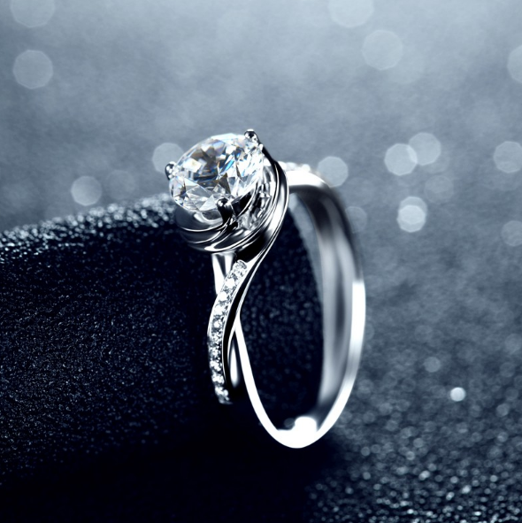 诗华珠宝1克拉钻戒女钻石戒指求结婚订婚30/50分天使之吻钻戒
